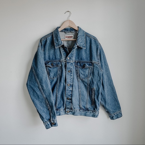 Wrangler Jackets & Blazers - WRANGLER | Vintage Denim Jean Trucker Jacket Sz XL